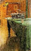 Carl Larsson brita vid pianot-aftonbelysning vid pianot Spain oil painting artist